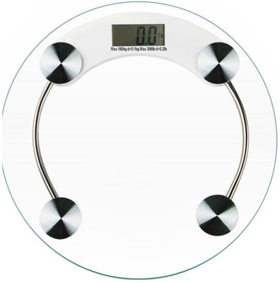 MCP Healthcare Digital Electronic Round Scale LED Display With Toughened Glass 180kg Human Body Weighing Scale(White)