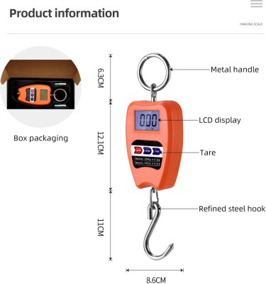 GLOWISH 200 KG CAPACITY HEAVY DUTY INDUSTRIAL/FACTORY USE DIGITAL MINI CRANE SCALE Weighing Scale(Orange)