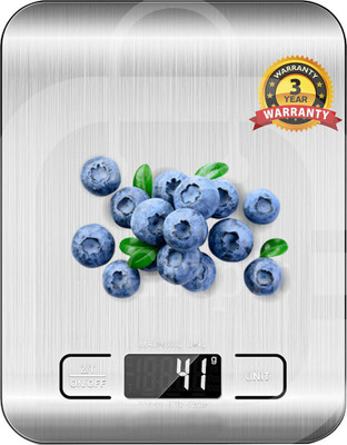 GripIt Electronic Digital Food Weight Machine Stainless Steel Kitchen Weighing Scale Weighing Scale(Silver)