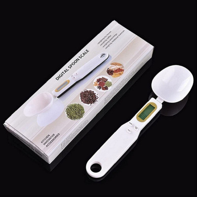 ELITEHOME Digital Weight Measure Weighing Spoon with LCD Display Scale for Kitchen, Floor Weighing Scale(White)