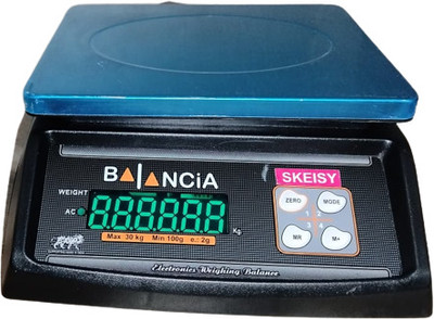 Skeisy STEEL BAL NEW BALACK POWER UP TO 30KGX1GM LOAD WEIGHING MACHINE Weighing Scale(Black, STEEL)