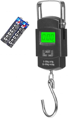 Gezok 50Kg Fish Hook Electronic Portable Scale Weighing Scale(Black)