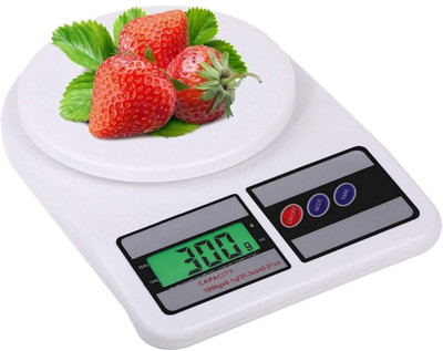 NIVAYO 10Kg Digital Counter Kitchen Scale with LCD Display for Home, Shop & Kitchen Use Weighing Scale(White)