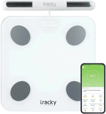 Tracky Advance Body Composition Scale with 8 Electrodes Weighing Scale(White)