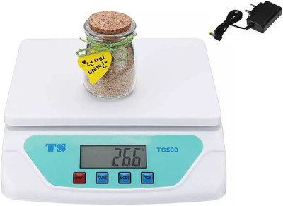 Kelo TS-500 30 kg with Adaptor Digital Multi-Purpose Kitchen Weighing Scale(White) Weighing Scale(White)