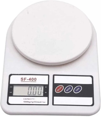 Fashion Bizz Portable Electronic Digital Weight Machine Kitchen scale 10 Kg WITH BACK LIGHT Weighing Scale(White)