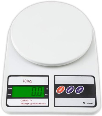 SUVARNA Kitchen Weight Machine 10KG - Jewellery & Food Weighing Scale Weighing Scale(Off White)