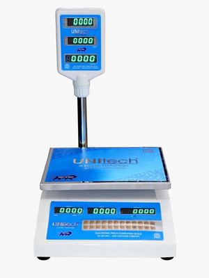 Unitech Digital Price Computing Weighing Machine with Dual LCD Screen for Business Weighing Scale(White, Blue)