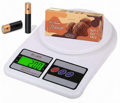 NIVAYO 10Kg Digital Counter Kitchen Scale with Accurate Sensor for Baking & Cooking Use Weighing Scale(White)