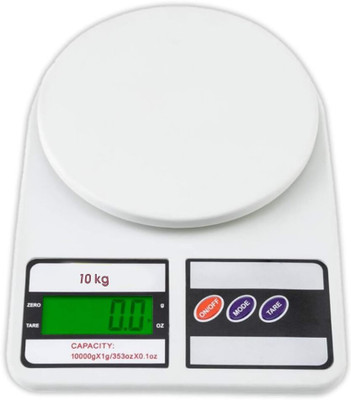 Prishvam Electronic Digital Kitchen Scale Multi- Function-Tare Option- SF-400 LCD Display Weighing Scale(White)
