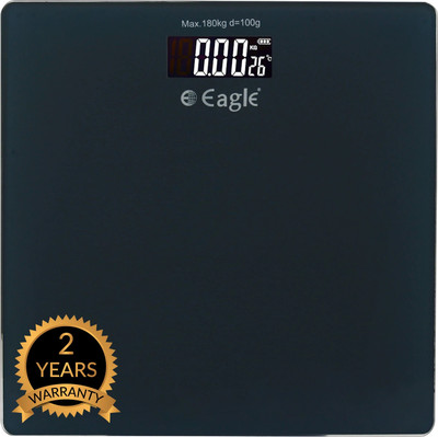 EAGLE Weight Machine for Body Weight Capacity 180 kg,6mm Tempered Glass, Grey,EEP1007A Weighing Scale(Grey)
