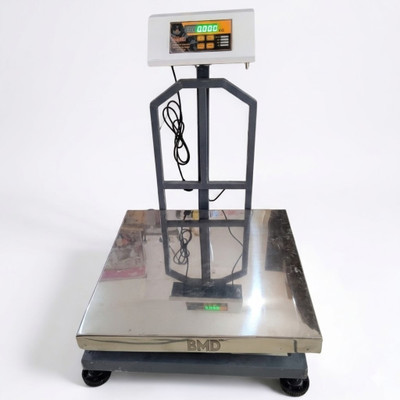 BMD Technologies 500kg Platform Weighing Machine – Industrial Model SS Pan - 500 x 500 mm Weighing Scale(Silver)
