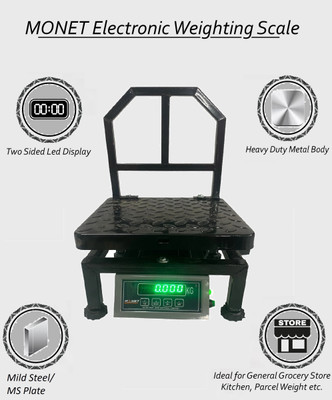 monet international 200 kg MS/IRON Portable Weighing Machine with duel Display Weighing Scale Weighing Scale(Black)