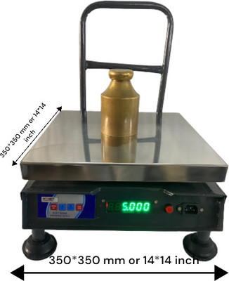 monet PORTABLE KISSAN/CHICKEN 350* 350 MM SS PAN 100 KG Weighing Scale(Grey)