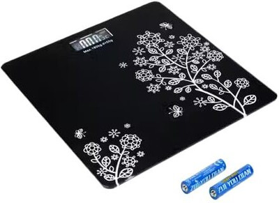 BROVIAFASHION Weight Machine for Human Weight Digital Weighing Scale Weighing Scale(BLACK - FLORA)