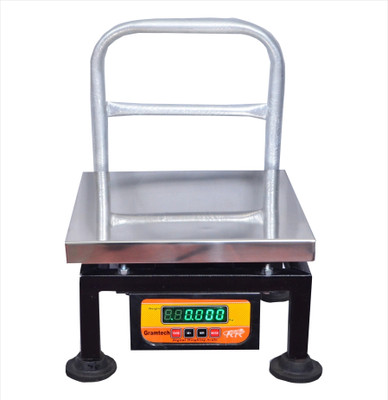 GRAMTECH Weight 100kg x 10g Weighing Scale Pole S.S Machine Double Display for Shop Weighing Scale(Silver)