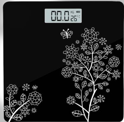 MEANDMY Personal Digital Electronic Body Weight Machine For Human Body 180Kg Weighing Scale(BLACK - FLORA)