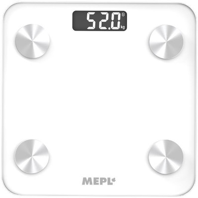 MEPL Smart Scale with BMI, Bone Density, and Advanced Health Tracking Features. Weighing Scale(Clear)