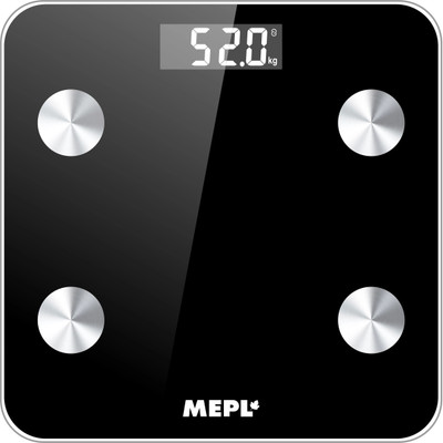 MEPL Weighing Machine for Home Digital Weight Machine for Human LCD Smart Electronic Bluetooth Fitness Body Composition Monitor Analyzer 2.0 Weighing Scale(Black)