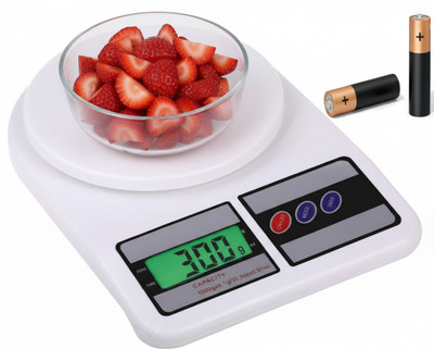 NIBBIN 10Kg Digital Counter Portable Kitchen, Cooking Food Scale with LCD Display Weighing Scale(White)