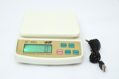 MSNL MS SF-400A AJ8 KITCHEN SCALE AND POWER UP 10KG AND CHARGING CABLE mini kata Weighing Scale(Off-White)