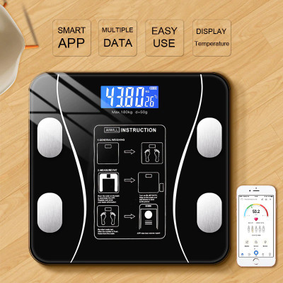 SMIC Body Fat Scale Smart BMI Scal Body Composition Analyzer phone App with Bluetooth Weighing Scale(Z- Black)