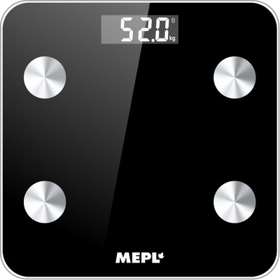 MEPL Weighing Machine for Home Digital Weight Machine for Human LCD Smart Electronic Bluetooth Fitness Body Composition Monitor Analyzer 2.0 Weighing Scale(Black)