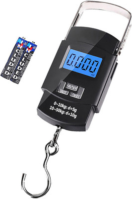 SBTs 50Kg Portable Luggage Hanging Weight Machine Digital Weighing Scale C543QA Weighing Scale(Black)