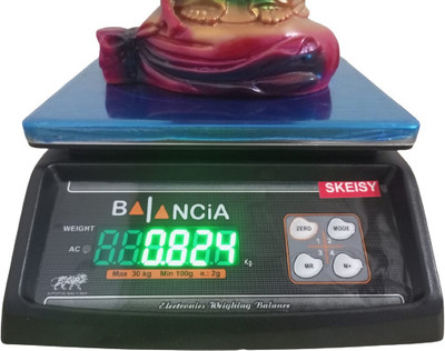 Skeisy NEW STEEL DOUBLE DISPLAY WEIGING MACHINE AND POWER UP 30KGX1GM CHARGING ADAPTOR Weighing Scale(Black, STEEL)