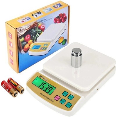 NIBBIN Digital Kitchen Weighing Scale 10 KG High Precision Scale with LCD Display Weighing Scale(White)