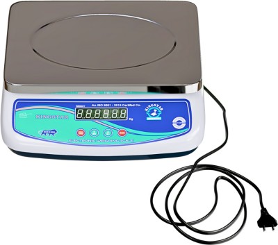 King Star ABS TABLE TOP Digital Kitchen Scale with Front & Back 30kg Capacity Weighing Scale(White & Silver)