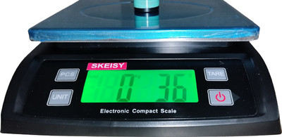 Skeisy NEW SF-802-STEEL PLATE AND POWER UP TO 30KGX1GM RECHARGEABLE BATTERY Weighing Scale(Black)