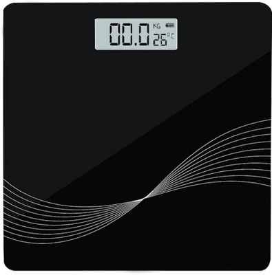 MS ENTERPRISE ital Glass Weighing Scale with LCD Display – 180kg Capacity Weighing Scale(Black)