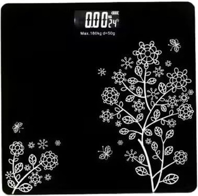 MS ENTERPRISE Electronic Thick Tempered Glass LCD Display Digital Personal Bathroom Weighing Scale(Black)