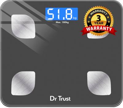 Dr. Trust (USA) Model-505 Bluetooth Digital Smart Fitness Body Fat Composition Analyzer BMI Weight Machine For Human USB Electronic Rechargeable Weighing Scale