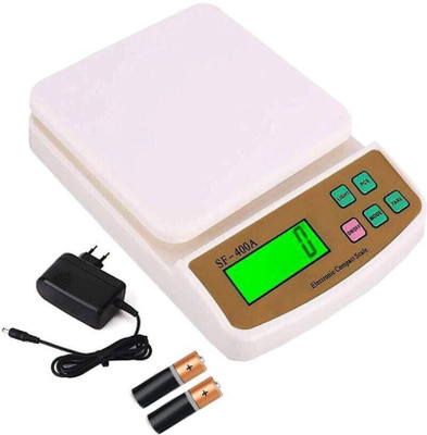 GripIt SF-400 A, 10Kg Weight Machine with Fast Response Sensor for Home Weighing Scale(White)