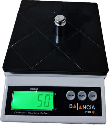 Skeisy Bal Star Digital Kitchen Scale 10kgX1gm, Low battery, Oveload, Tare function Weighing Scale(White, Black)