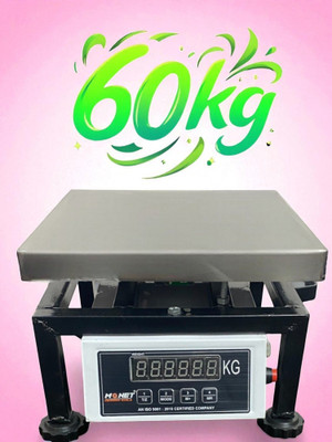 monet 60kg 10*10 inches High Precision; Ultra Strong ; 2 Days Battery Backup Weighing Scale(Steel Silver)
