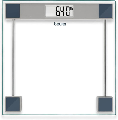 Beurer GS 11 Glass Bathroom weight Scale with Transparent LCD Digital Display- Pack 1 Weighing Scale(White, Grey)