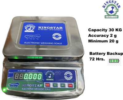 King Star Full Steel Body Weighing Machine Capacity 30Kg Front & Back DIsplay Weighing Scale(Multcolor)