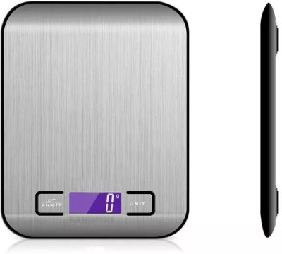 Qozent 10 Kg Digital Kitchen Weighing Scale for Home Portable Weighing Scale(Silver)