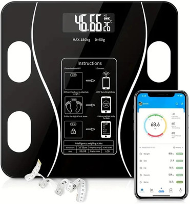 APS Traders Blootooth Digital BMI Weight Scale with body fat analyser Weighing Scale(Black)