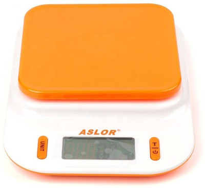 Lenon ASLOR 15KG KITCHEN WEIGHING SCALE WITH TEMPERATURE METER, ORANGE & BLUE COLOR Weighing Scale(Orange, Blue)