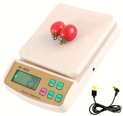 NIVAYO 10kg Counter Kitchen Weighing Machine for Cooking and Baking Weighing Scale(White)