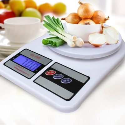 ZEBIFY Portable Digital Weighing Scale for Kitchen Backlight LCD Display Weighing Scale(White)