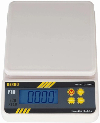 KERRO Digital Weighing Balance Scale P1D/BL-20001 | 2 kg x 0.1g Large Weighing Pan Weighing Scale(White)