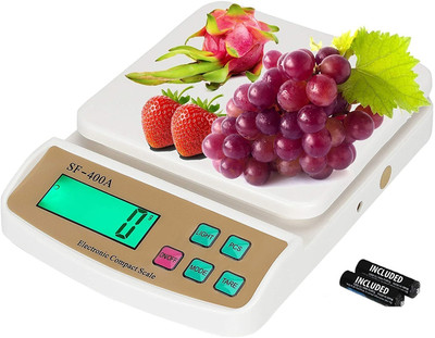 Skeisy SF-400A 10Kg Weight Machine with Fast Response Sensor for Shop,& Home Weighing Scale(Off White)
