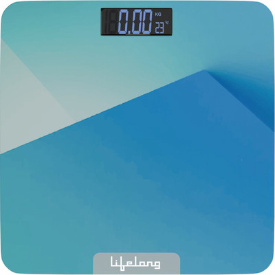 Lifelong Digital Weight Machine for Body Weight Thick Tempered Glass with LCD Display Weighing Scale(Navy Blue)