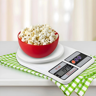 Wrixty Digital 10kg x 1g Kitchen Scale Balance Multi-purpose measuring machine Weighing Scale(White)