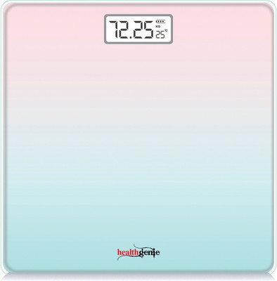 Healthgenie Digital Weight Machine Thick Tempered Glass LCD Display With 3 Years Warranty Weighing Scale(Pastel_Shade)
